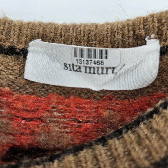 Sita Murt Fair Isle Alpaca Sweater Nordic Tribal Winter Fall Womens Sz 12 - Picture 11 of 12